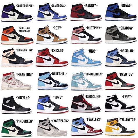 all jordan 1 high colorways.